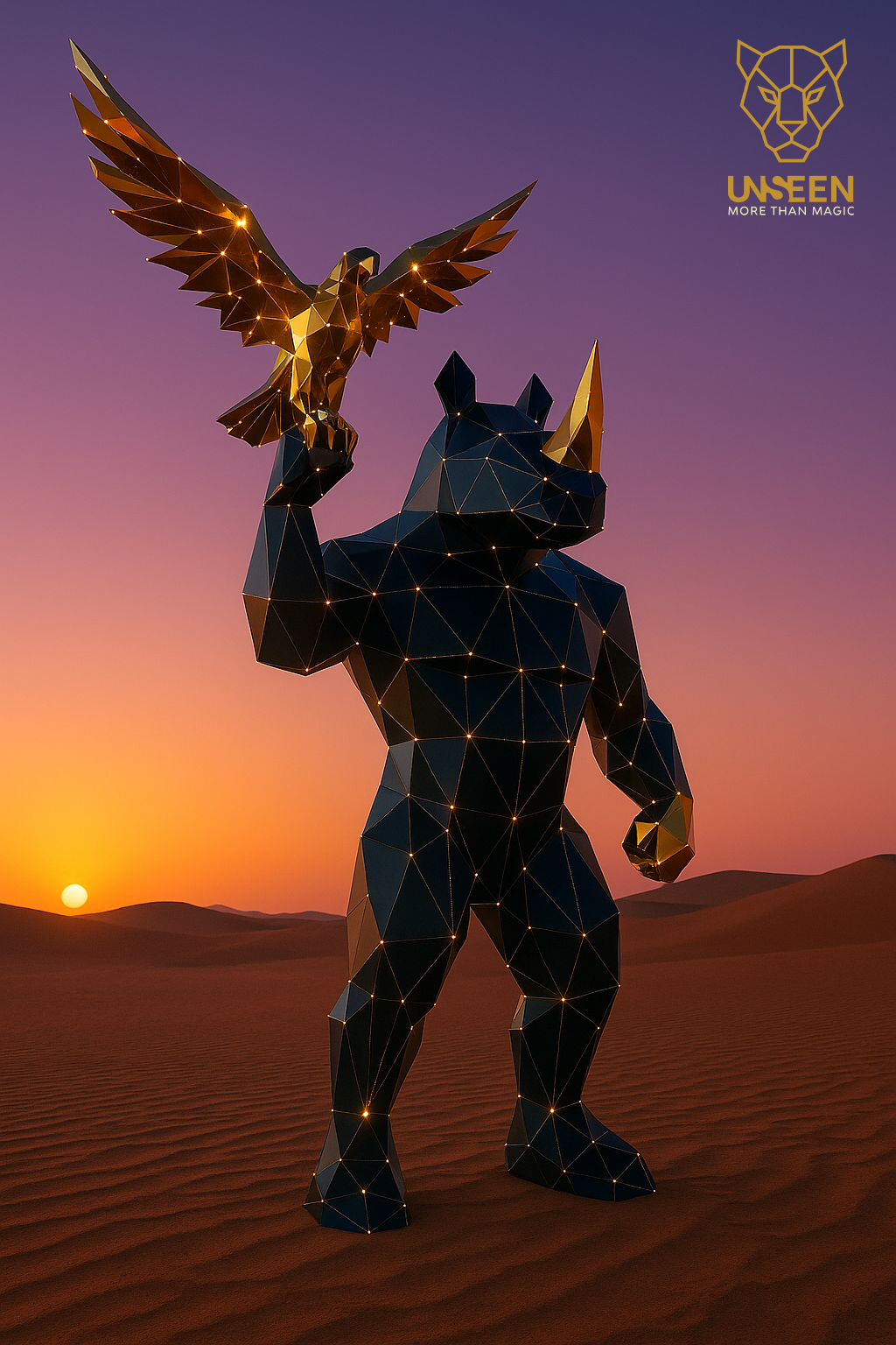 RHINO WITH EAGLE