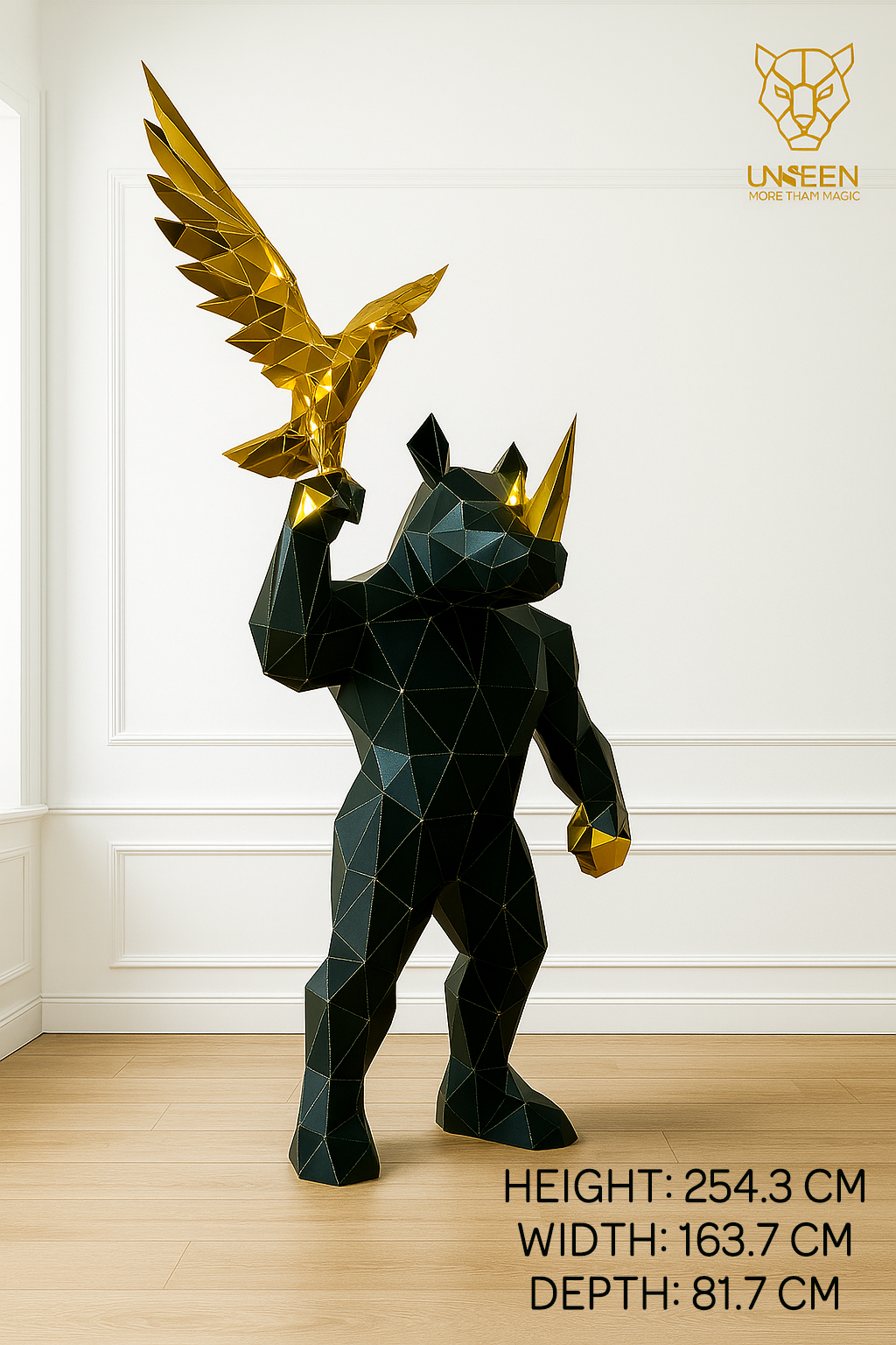 RHINO WITH EAGLE