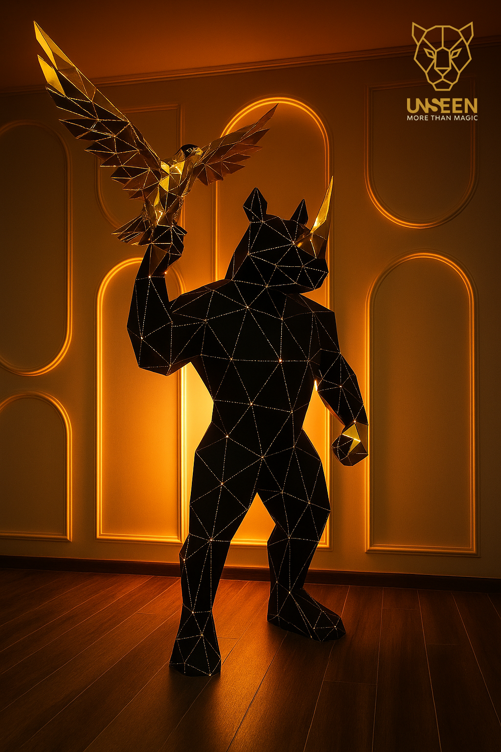 RHINO WITH EAGLE